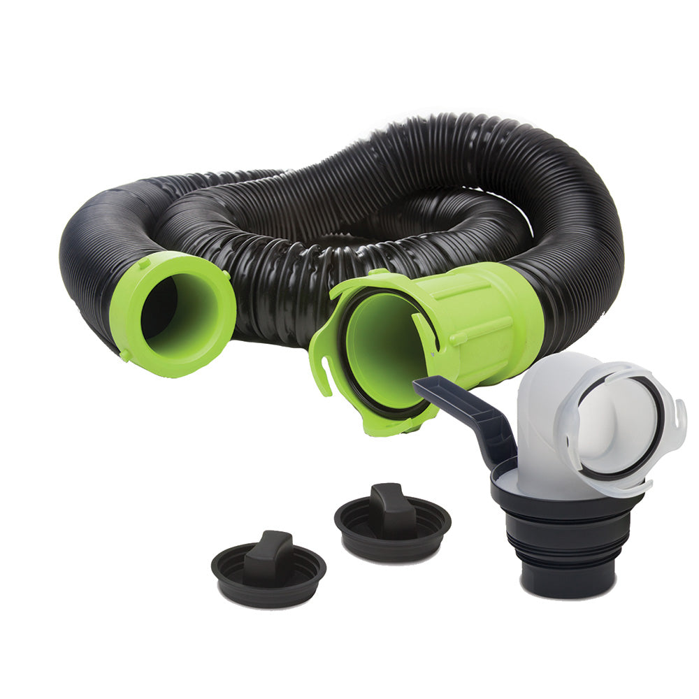 Thetford Titan Premium 15 Sewer Hose Kit wUniversal Bayonet Connection 5in1 Sewer Adapter wHandle 17853