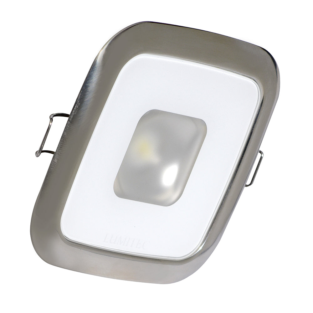 Lumitec Square Mirage Down Light Warm White Dimming HiCRI Polished Bezel 116119
