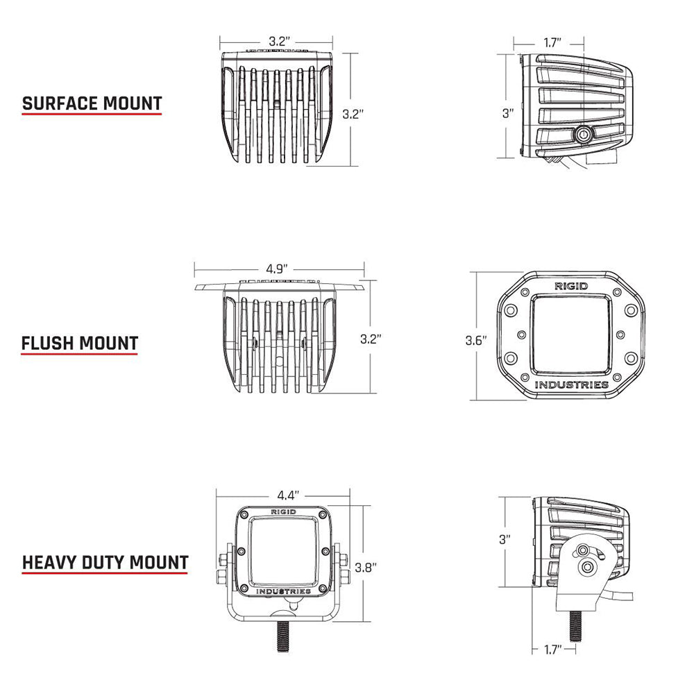 RIGID Industries DSeries PRO SpecterDiffused LED Pair Black 502513