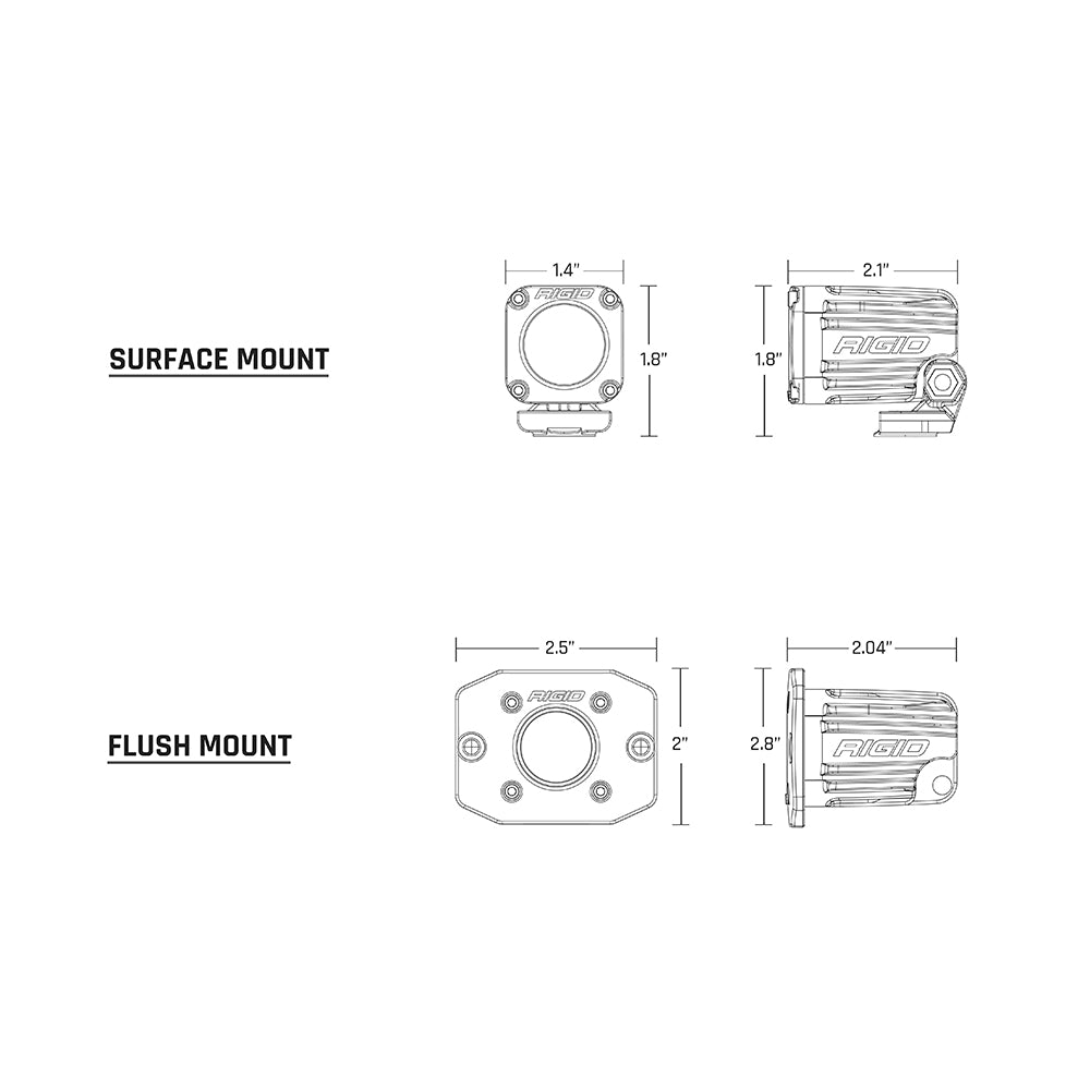 RIGID Industries Ignite Flush Mount Flood Single Black 20621