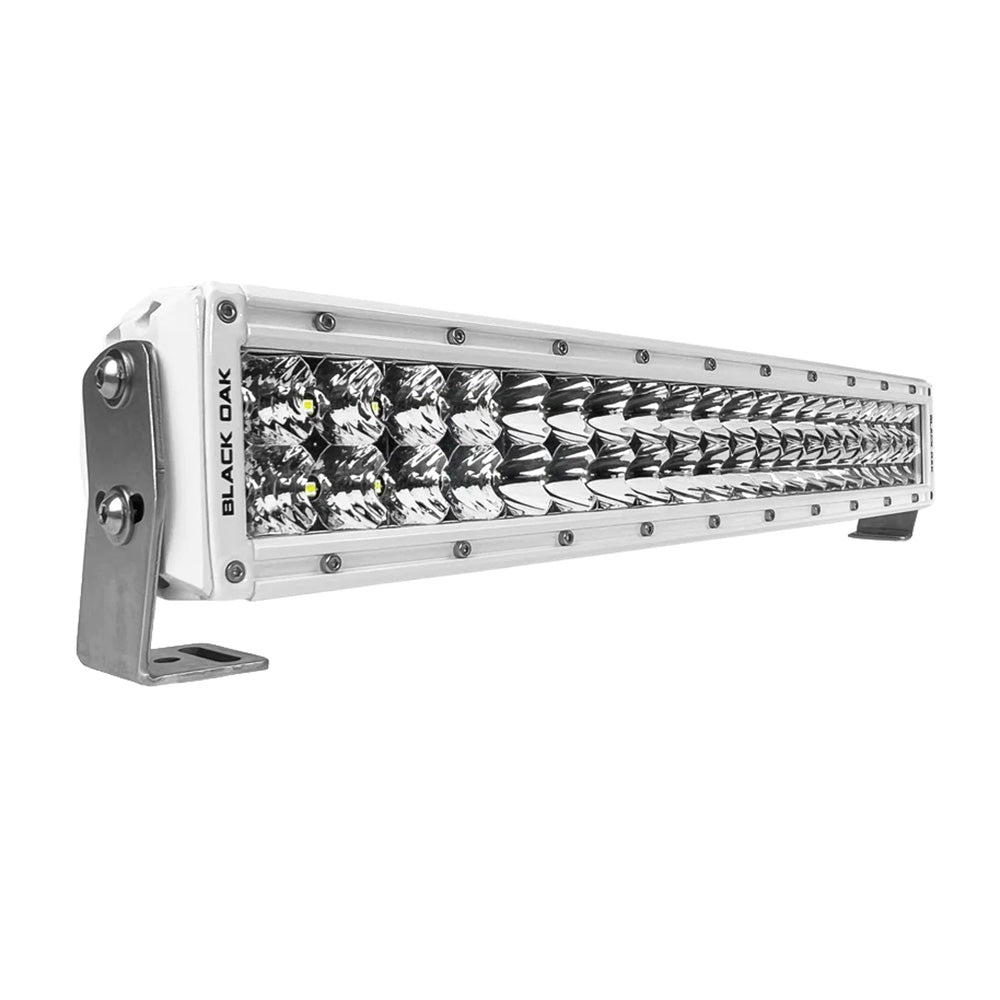 Black Oak Pro Series 30 Curved Double Row 20 LED Light Bar Combo Optics White Housing 20CCMD5OS