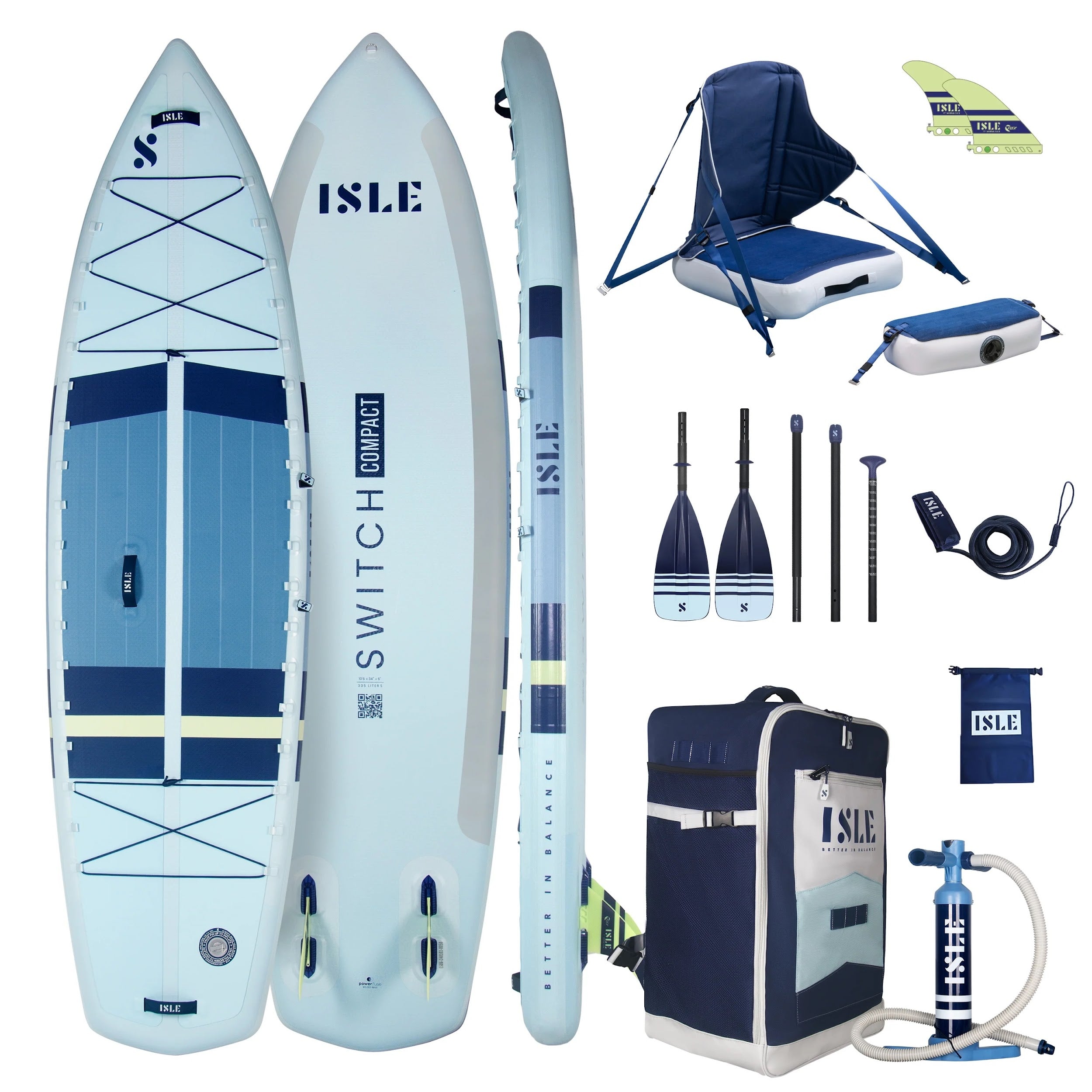 ISLE Switch Compact SUP & Kayak Bundle - IC-SL-LM-NV-PKG