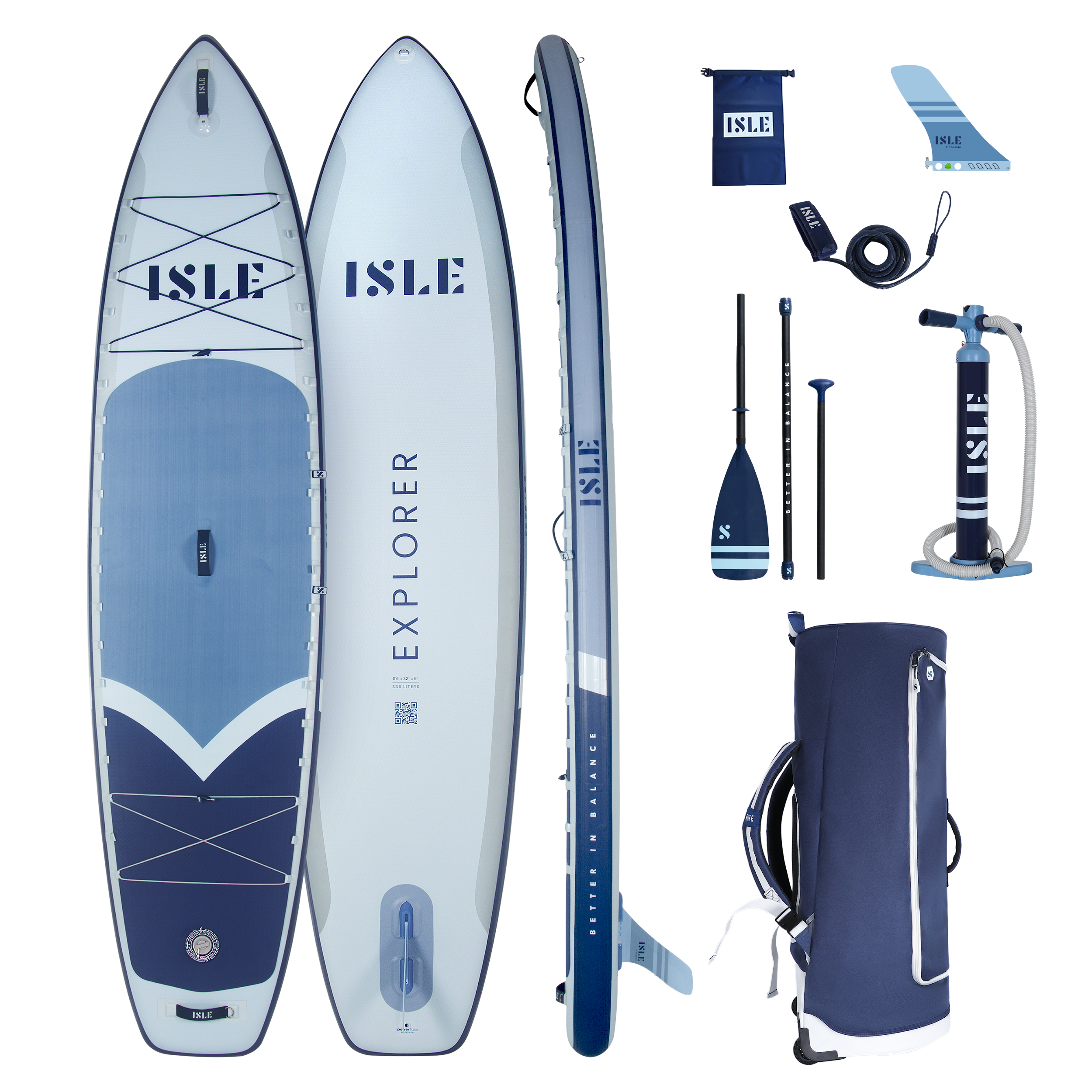 ISLE Explorer 3 Inflatable Paddle Board - IC-SL-NV-PKG