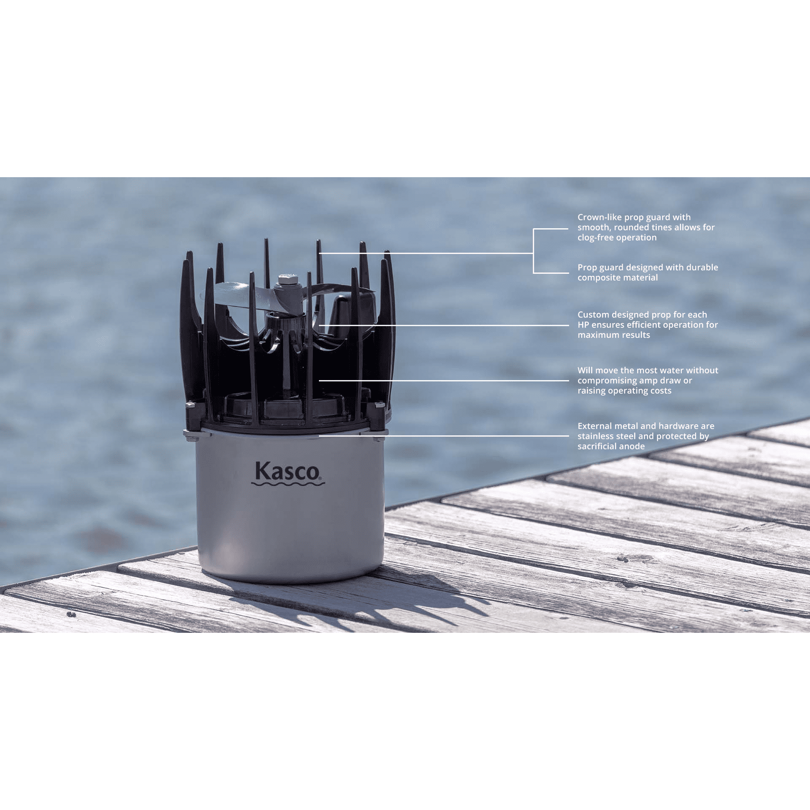 Kasco Marine:  AquatiClear Water Circulator in Motor Sizes 1/2HP, 3/4HP and 1HP
