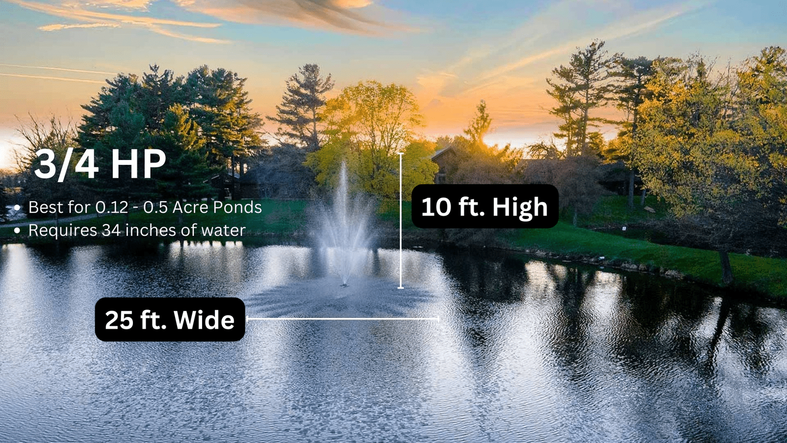 Scott Aerator: Amherst Display Fountain for Small, Medium, Large, and Commercial Ponds