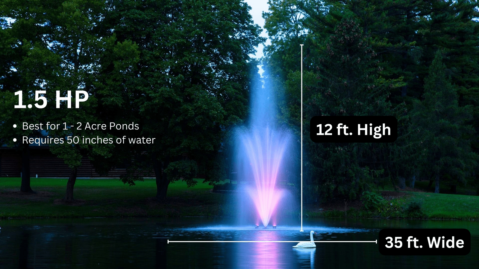 Scott Aerator: Amherst Display Fountain for Small, Medium, Large, and Commercial Ponds