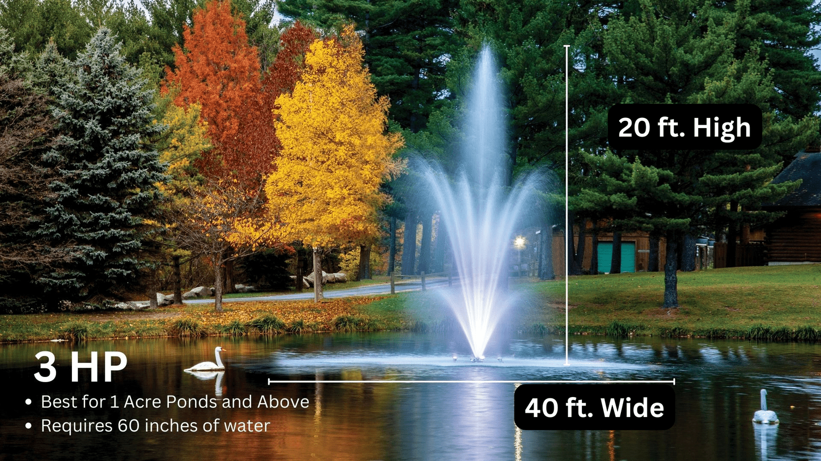 Scott Aerator: Amherst Display Fountain for Small, Medium, Large, and Commercial Ponds