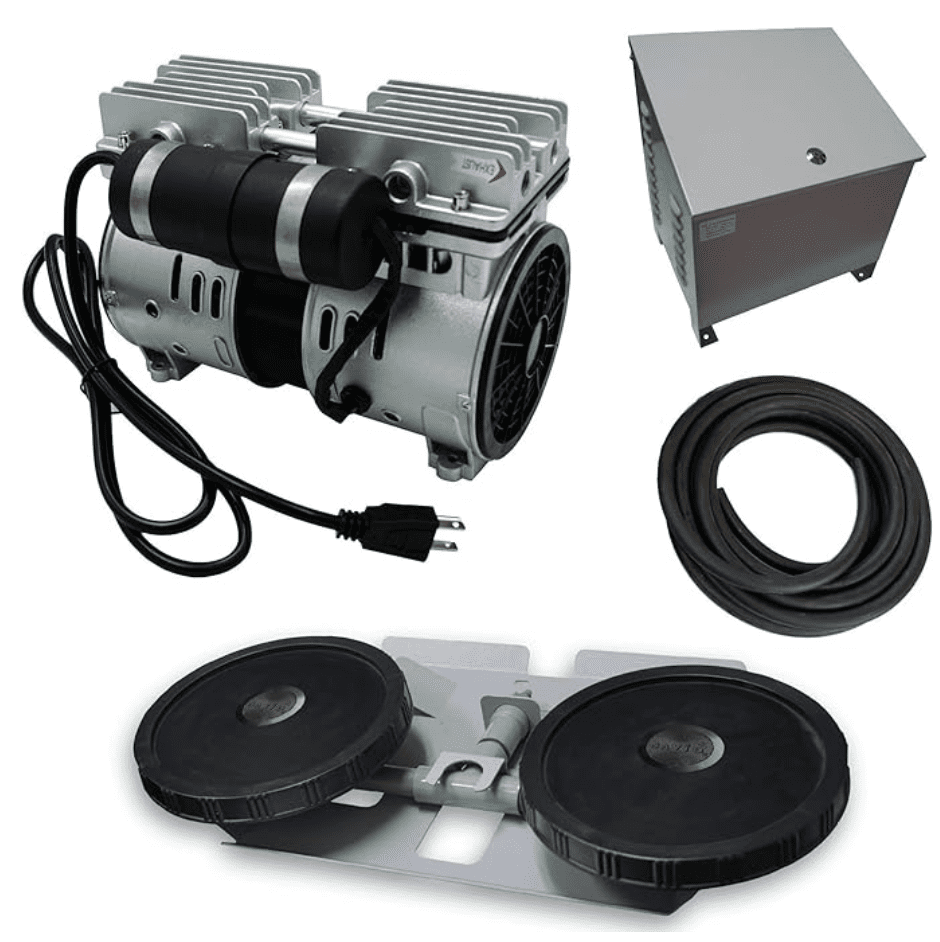 Anjon: Savio2 Aeration System 1 with Enclosures and 1/2HP Air Pump, Double Diffuser, 100' Weighted Tubing