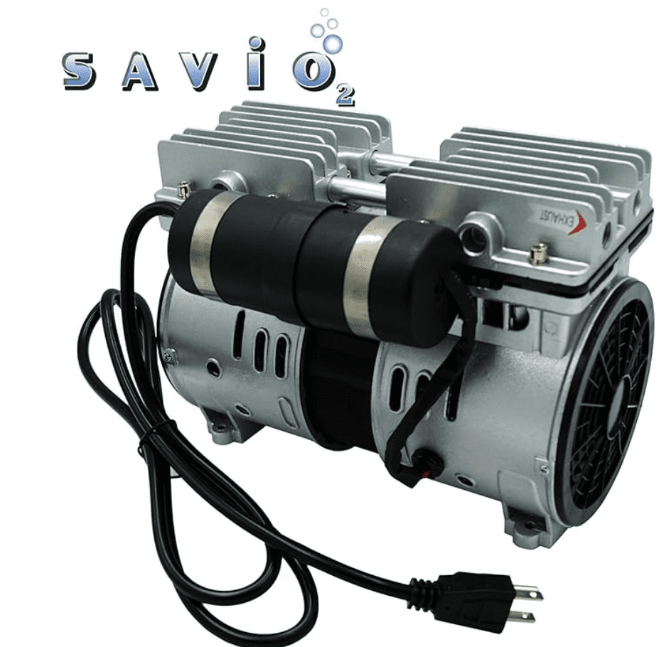 Anjon: Savio2 Aeration System 2 with Enclosures and 1HP Air Pump, Double Diffusers, 100' Weighted Tubing