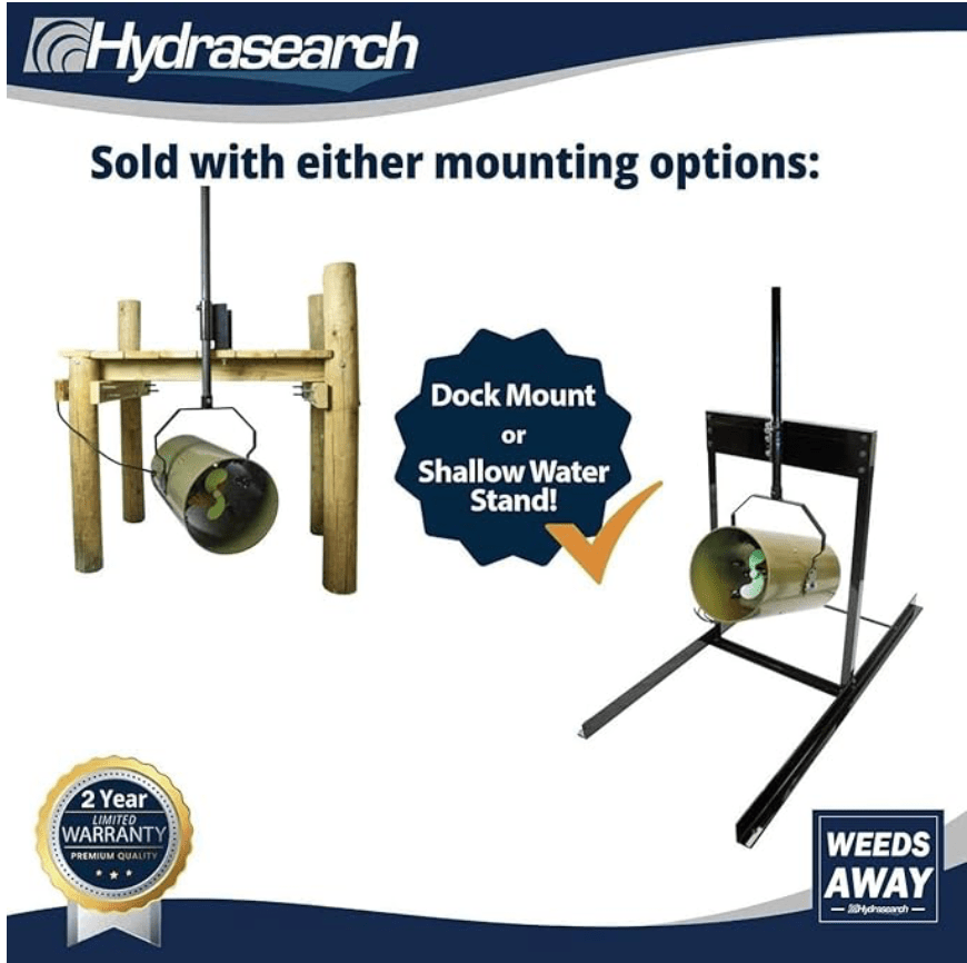 Hydrasearch Weeds Away Muck & Algae Blower & Shallow Water Stand
