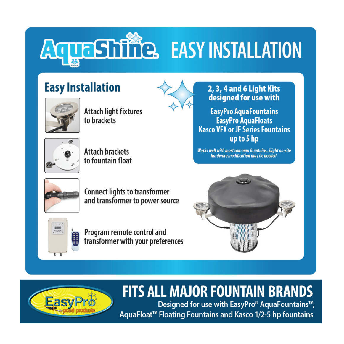 EasyPro: RGB2- Aqua Shine Two Light Color Changing LED Fountain kit